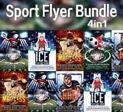 四套体育运动类传单模板：4in1 Sport Flyer Bundle